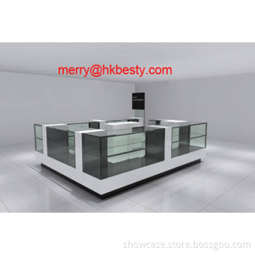 2011 new style MDF kiosk display showcase and counter with LED lights